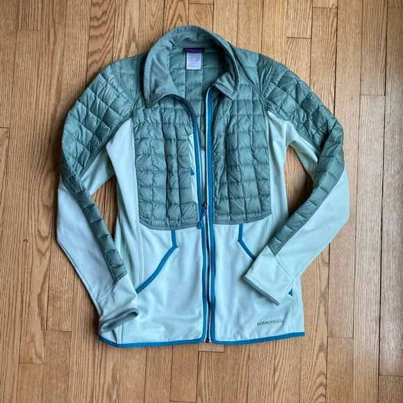 Patagonia Light Sage and Pale Mint Hybrid Ski Jacket - Picture 1 of 5